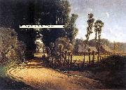 Jozef Szermentowski Cottage road France oil painting artist